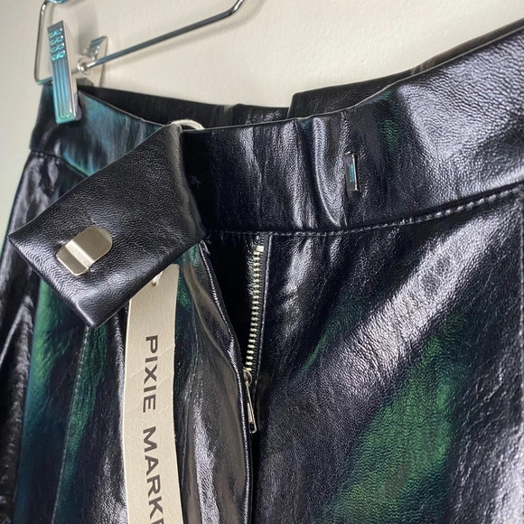 🏷️ NWT Pixie Market Oslo Patent Straight Leg Pants - Picture 8 of 13